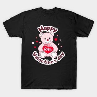 Happy valentines day cute Teddy Bear Lover T-Shirt